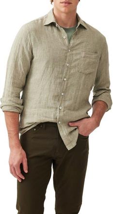 Rodd & Gunn Coromandel Button-Up Linen Shirt in Sage Grey at Nordstrom, Size X-Large