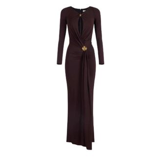 Elisabetta Franchi Dames, Jurken, Bruin, Maat: S Jersey