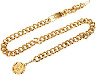 Chanel Pre-owned Belts, female, Yellow, Size: ONE SIZE Pre-owned Metal Belt