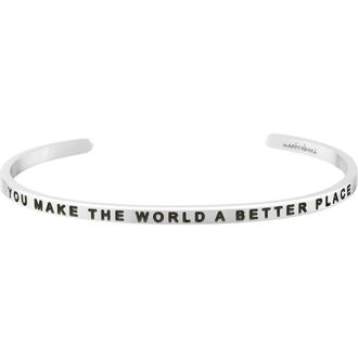 Mantra You Make The World A Better Place bracelet in Outside - Silver at Nordstrom
