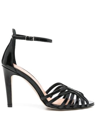 The Seller 100mm leather sandals - women - Calf Leather/Calf Leather/Calf Leather - 36 - Black