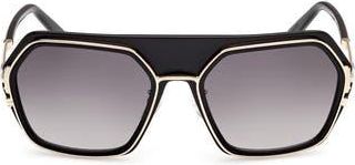 MCM 56mm Shield Sunglasses in Shiny Black /Gradient Smoke at Nordstrom Rack