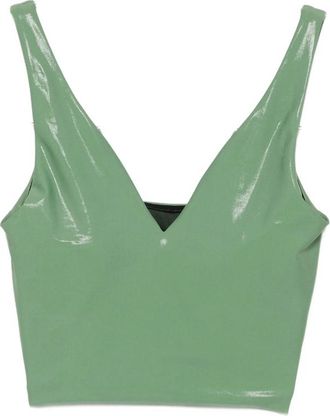 Macron V-neck Cropped Performance Top