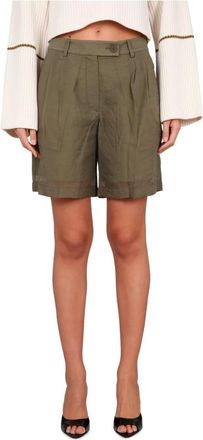 Helmut Lang Tech Sheer Organza Short - Dames - Bermuda - Groen - M - Organza - Korte Broeken