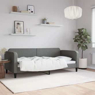 vidaXL Furniture Limited - Sof&aacute; Cama Sin Colch&oacute;n Tela Gris Oscuro 90x200