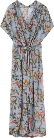 Rodebjer Olympia Wrap Caftan Jurk - Dames - Wikkelkleedje - Blauw - M - Rayon - Kleedjes