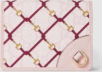 Gucci Printed GG Card Case, Pink, GG Canvas