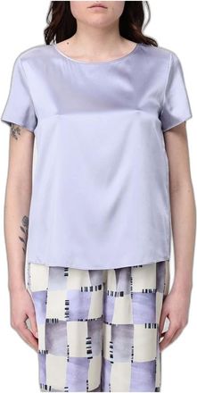 Emporio Armani Blusa in Raso - - Blouses & Shirts - Donna - Viola - M