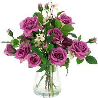 Mark Roberts Roses in Crackle Vase in Lavender at Nordstrom