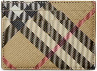 Burberry Neutral Vintage Check Card Holder - Mens - Cotton/Polyurethane/Lamb Skin/Polyester