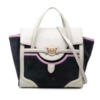 Versace Pre-owned Versace Suede and Goatskin Signature Satchel Ladies 0UR6V5G1MBCJNQGZ