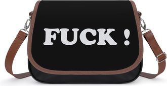 Generic Fuck1 Yes Crossbody Bag Womens Handbag PU Message Bags Shoulder Purse with Adjustable Strap