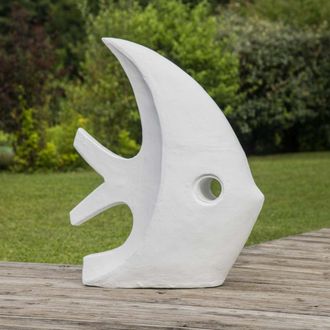 Wanda Collection Decoraci&oacute;n Jard&iacute;&shy;n Contempor&aacute;neo Pez 78 Cm Blanco