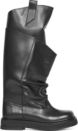 The Attico New Robin Passeggiata Combat Boots - Dames - Hoge Laarzen - Zwart - 36 EU - Leer - Schoenen