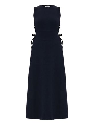 Max Mara Delfi midi-jurk met veters - Blauw