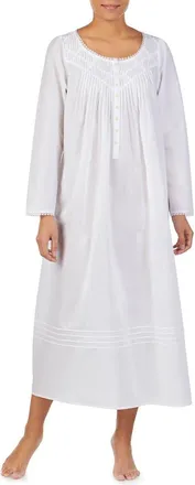 Eileen West Long Sleeve Nightgown in Solid White at Nordstrom, Size X-Large