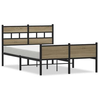 Berkfield Home Bed Frame Frame Sonoma Oak 120x190 cm Small Double Wood in Brown
