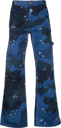 Off-white camouflage-print carpenter jeans - men - Cotton/Polyester/Cotton - 30 - Blue