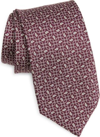 Eton Paisley Silk Jacquard Tie in Medium Red at Nordstrom Rack