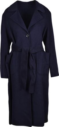 Add Long Wool Cashmere Coat With Defined Waist And Classic Collar