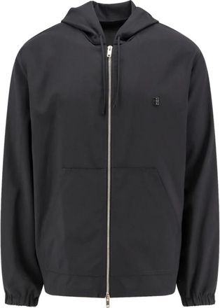 Givenchy Zwarte Rits Jas 4G Detail - Heren - Vesten met rits - Zwart - S - Wol - Hoodies & sweatvesten