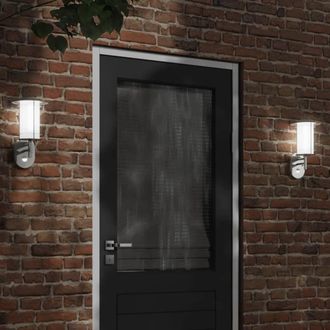 vidaXL Vidaxl - Apliques De Exterior Con Sensor 2 Unidades Acero Inoxidable