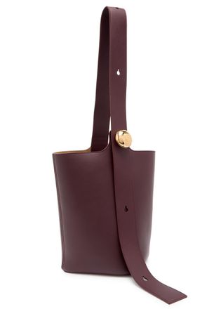 Loewe Pebble Medium Leather Bucket bag - Burgundy - One Size