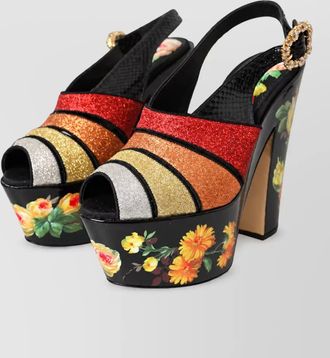Dolce & Gabbana floral crystal platform sandals