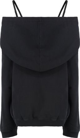 Maison Margiela Womens Cotton Hoodie Black Hoodies