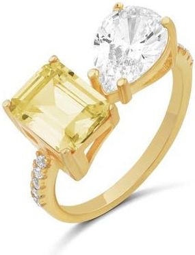SHYMI Cubic Zirconia Cocktail Ring in Gold/Yellow at Nordstrom, Size 7