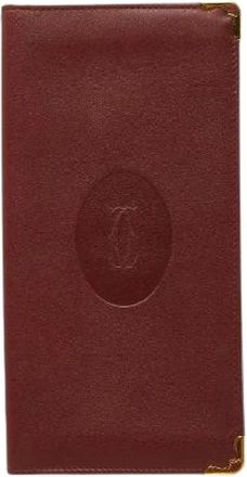 Cartier Pre-owned Must Line Leather Long Bifold Wallet - Dames - Vintage Accessoires - Rood - ONE Size - Leer - Vintage