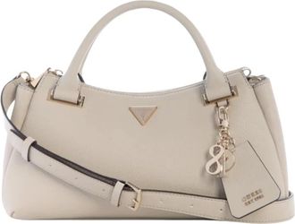 Guess Evie Triple Compartment Satchel - Dames - Handtassen - Wit - ONE Size - Leer - Tassen