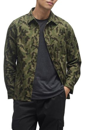Barefoot Dreams Camo Cotton Twill Button-Up Shirt Jacket in Military Camo at Nordstrom, Size Xx-Large