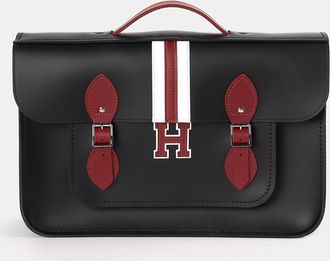 The Cambridge Satchel Company The 15 Inch Batchel - Black with Harvard Stripe