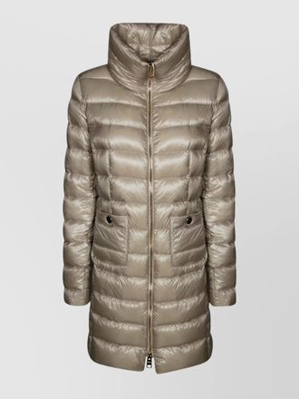 Herno long quilted jacket high collar