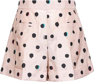 Fendi Womens Pink Printed Silk Taffeta Shorts