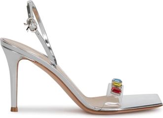 Gianvito Rossi Sandali con cristalli 105mm - Dames - Sandalen met hakken - Grijs - 39 EU - Leer - Schoenen
