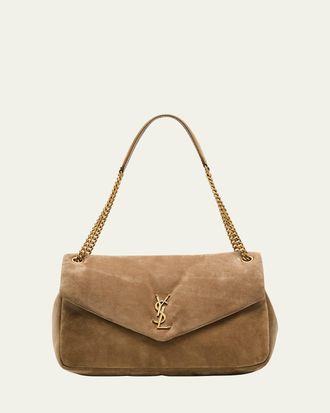 Saint Laurent Calypso Large YSL Chain Shoulder Bag in Suede