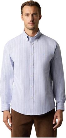 Brooks Brothers Regular Fit Non-Iron gestreept stretch Oxford overhemd met button-down kraag - Heren - Zakelijke Overhemden - Blauw - S - Katoen - Overhemden