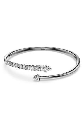 Swarovski Sublima Bypass Bangle Bracelet in Rhodium/white at Nordstrom, Size Medium