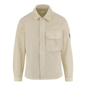 C.P. Company Technical Cotton-Blend Shirt - Heren - Casual Overhemden - Beige - M - Katoen - Overhemden