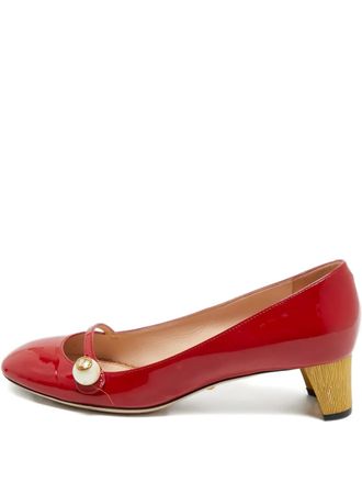 Gucci interlocking G pearl pump - Red