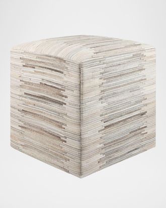 Surya Zander Hair on Hide Pouf