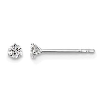Diamond2Deal 14k White Gold 1/10 ct Round Lab Grown Diamond Stud Earrings VS Clarity, D-E Color