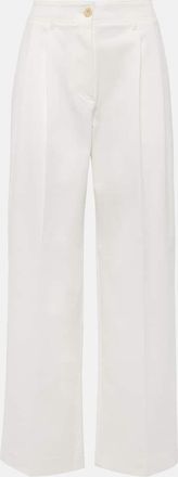 Toteme High-rise cotton twill wide-leg pants