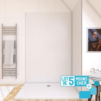 Aurlane Lote De 5 Paneles Murales De Aluminio Blanco Para Ba&ntilde;o - 120x210cm - Wallit