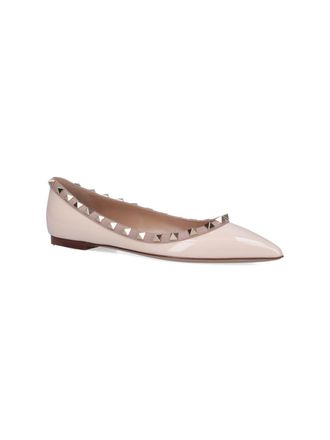 Valentino Garavani Womens Flat Shoes White Upper: Calf Leather