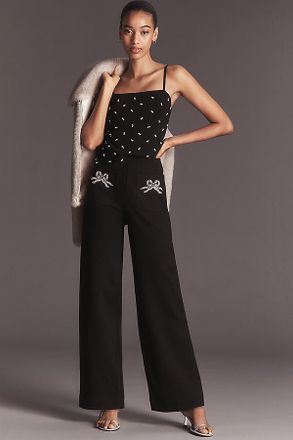 Maeve The Colette Full-Length Embroidered Pocket Pants by Maeve