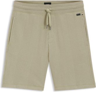 BOSS Cotton-blend shorts with waffle texture