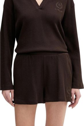 Karl Lagerfeld Hotel Karl Shorts - Dames - Bermuda - Bruin - L - Katoen - Korte Broeken